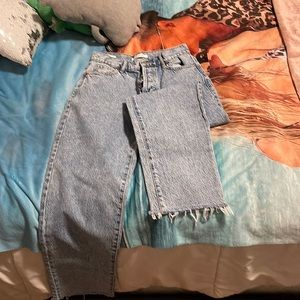 High rise straight leg jeans